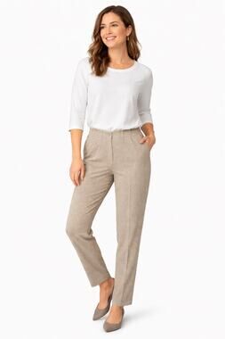 Lee Side Elastic Tapered Pants Womens 10 Marled Tan Wrinkle Free NWT